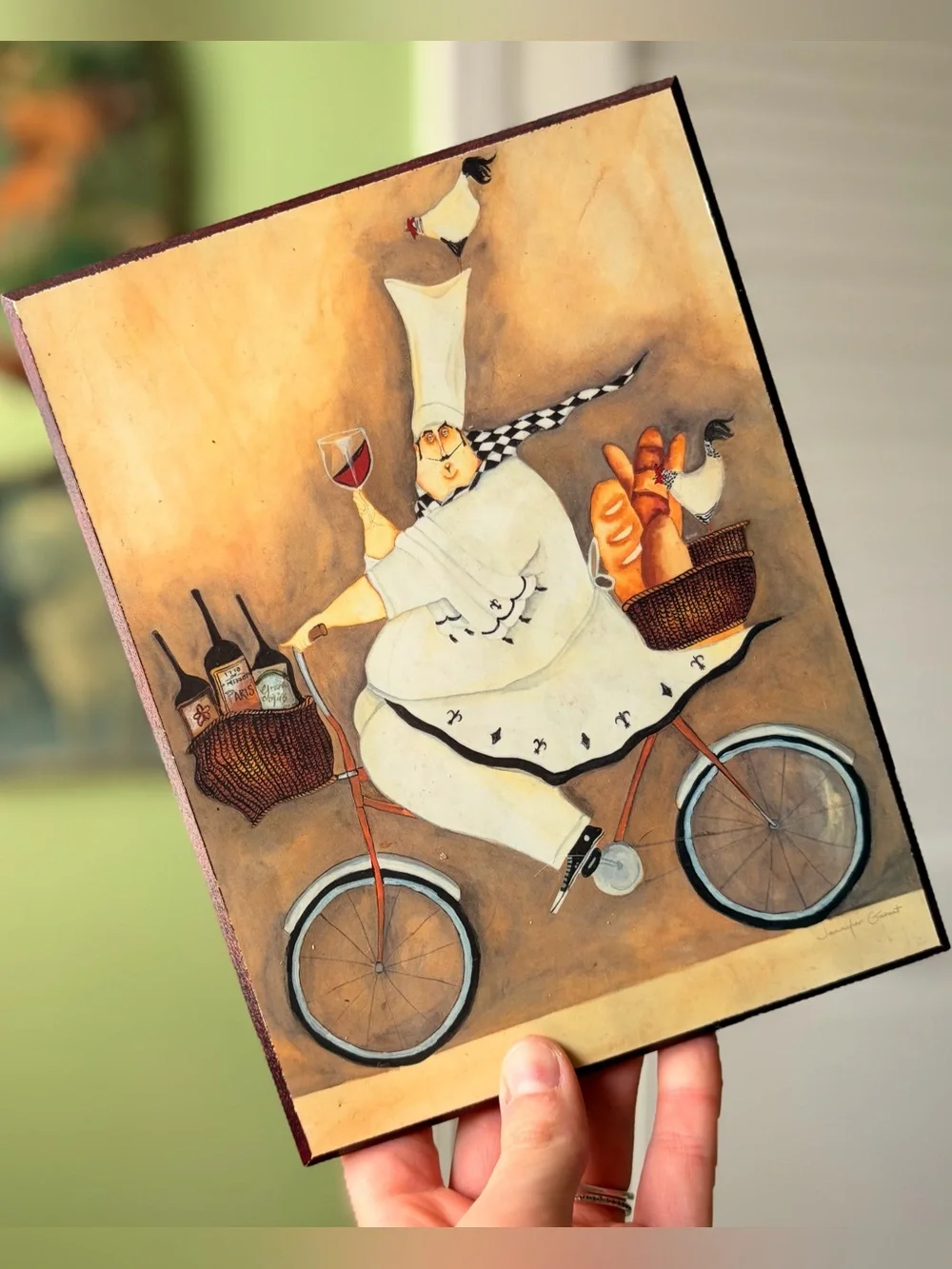Vintage Chunky on Chef Bicycle Wall Art Print - Bread & Wine Delivery